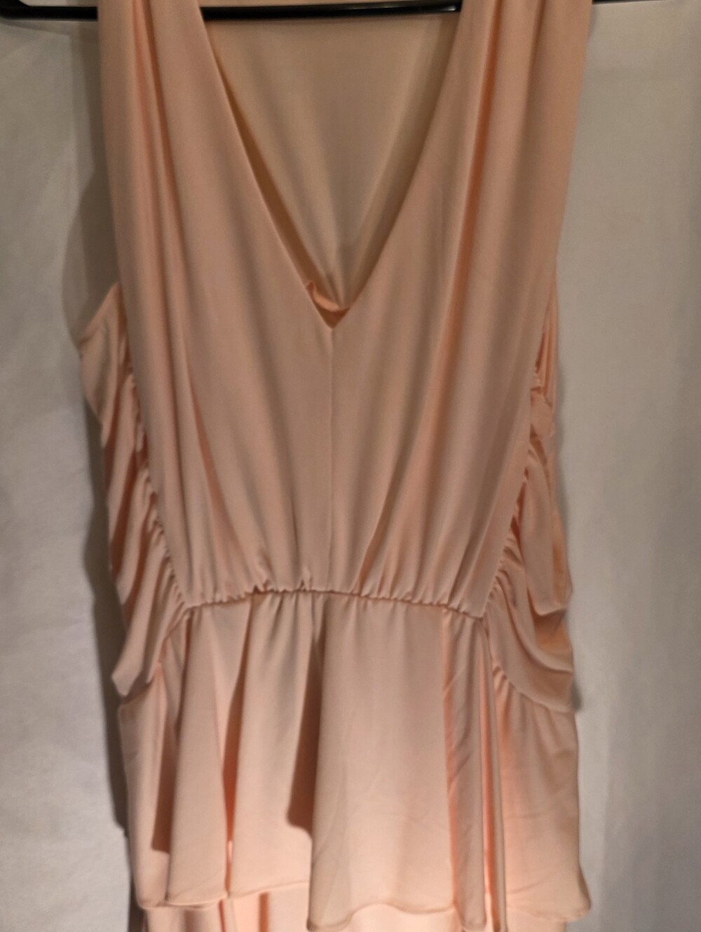 Peach Rouched Vneck Boho Top